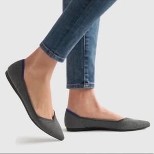 Rothy's The Point Cloud Grey Birdseye Knit Ballet Flat Womens 8.5